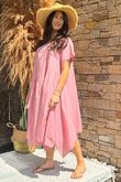 Made in Italy Tiggy Pure Cotton Smock Dress Indian Pink /5 =